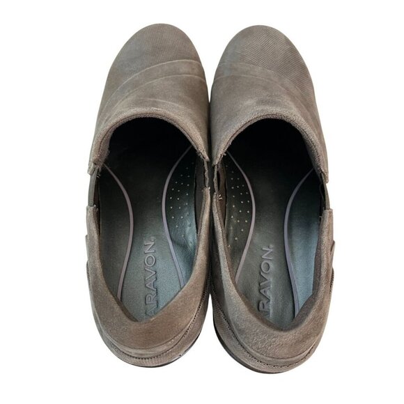 ✨ All-Day Comfort Aravon Kitt Twin Gore Suede Slip-On Shoes Size 9 Mink Brown ✨ - Picture 10 of 13